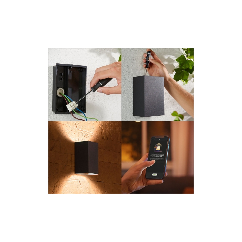 Produktbild för Philips Hue White and Color Ambiance Resonate - vägglampa - LED x 2 - 8 W - 2000-6500 K - svart