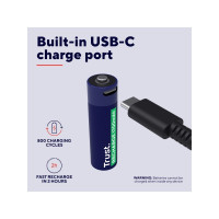 Produktbild för Trust batteri - USB-C - med batteri - 4 x AA-typ