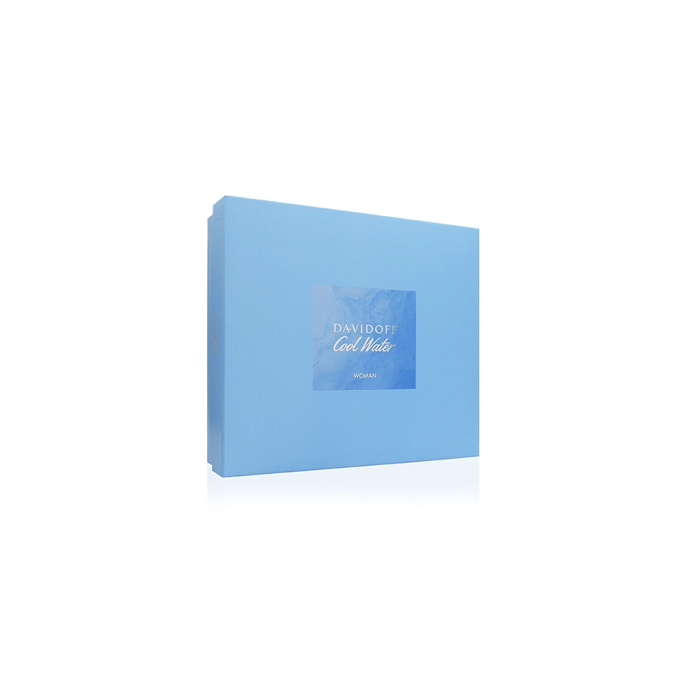 Produktbild för Davidoff Cool Water Woman eau de toilette for women 100 ml + tělové mléko 75 ml + sprchový gel 75 ml gift set