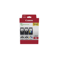 Produktbild för Canon PG-560XL x2/CL-561XL Multi Value Pack - 3-pack - Lång livslängd - svart, färg (cyan, magenta, gul) - original - bläckpatron