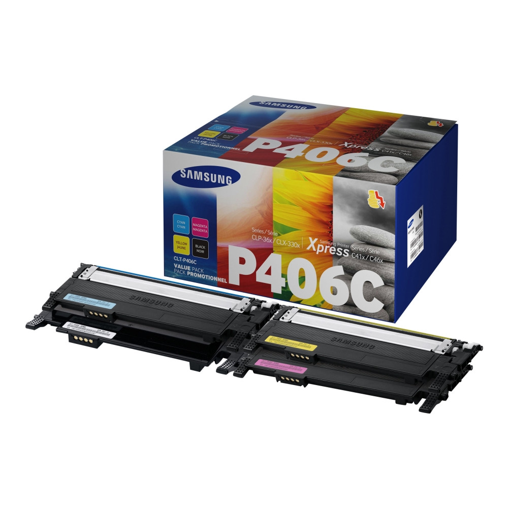 Produktbild för HP CLT-P406C - 4-pack - svart, gul, cyan, magenta - original - tonerkassett (SU375A)
