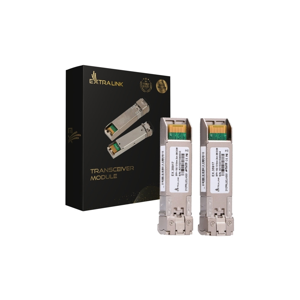 Produktbild för Extralink SFP+ 10G 2-pack | Modul SFP+ | 10Gbps, LC/UPC, 131...