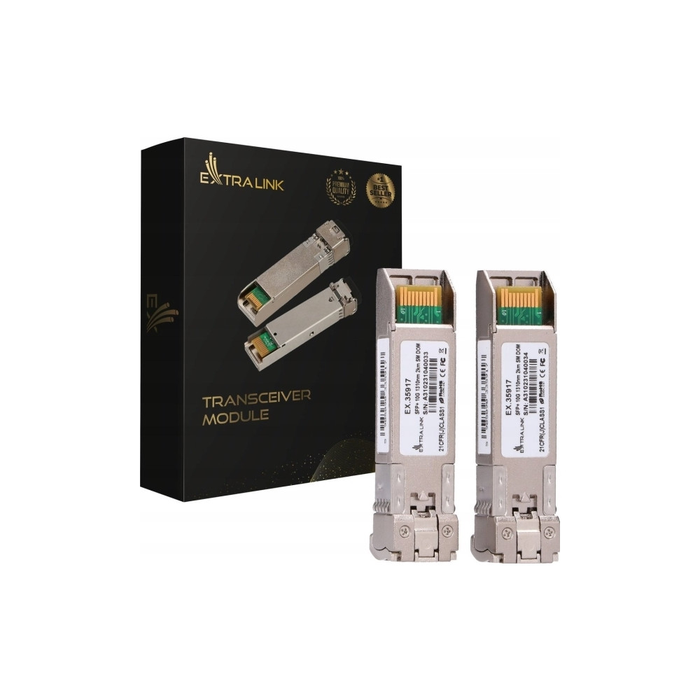 Produktbild för Extralink SFP+ 10G 2-pack | Modul SFP+ | 10Gbps, LC/UPC, 131...