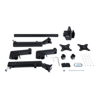 Produktbild för StarTech.com Desk Mount Dual Monitor Arm, Full Motion Monitor Mount for 2x VESA Displays up to 32" (up to 17lb/8kg), Ergonomic Vertical Stackable Arms, Articulating, Height Adjustable - Pole Mount, C-Clamp/Grommet (ARMDUALPIVOT) monteringssats - dubbel ar