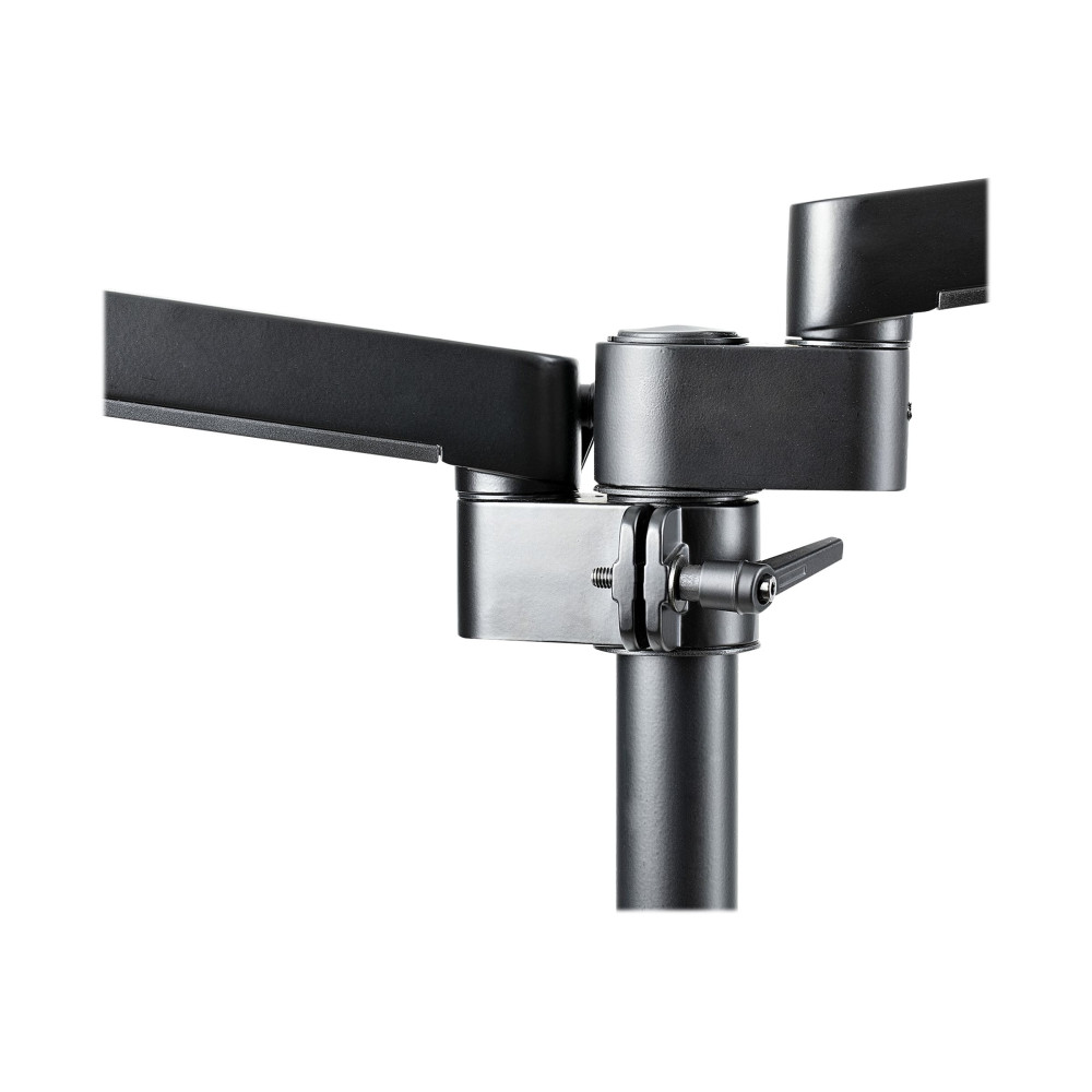 Produktbild för StarTech.com Desk Mount Dual Monitor Arm, Full Motion Monitor Mount for 2x VESA Displays up to 32" (up to 17lb/8kg), Ergonomic Vertical Stackable Arms, Articulating, Height Adjustable - Pole Mount, C-Clamp/Grommet (ARMDUALPIVOT) monteringssats - dubbel ar