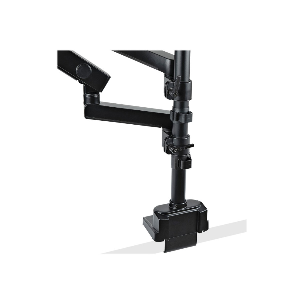 Produktbild för StarTech.com Desk Mount Dual Monitor Arm, Full Motion Monitor Mount for 2x VESA Displays up to 32" (up to 17lb/8kg), Ergonomic Vertical Stackable Arms, Articulating, Height Adjustable - Pole Mount, C-Clamp/Grommet (ARMDUALPIVOT) monteringssats - dubbel ar