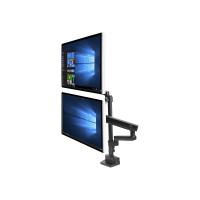 Produktbild för StarTech.com Desk Mount Dual Monitor Arm, Full Motion Monitor Mount for 2x VESA Displays up to 32" (up to 17lb/8kg), Ergonomic Vertical Stackable Arms, Articulating, Height Adjustable - Pole Mount, C-Clamp/Grommet (ARMDUALPIVOT) monteringssats - dubbel ar