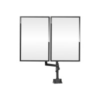 Produktbild för StarTech.com Desk Mount Dual Monitor Arm, Full Motion Monitor Mount for 2x VESA Displays up to 32" (up to 17lb/8kg), Ergonomic Vertical Stackable Arms, Articulating, Height Adjustable - Pole Mount, C-Clamp/Grommet (ARMDUALPIVOT) monteringssats - dubbel ar