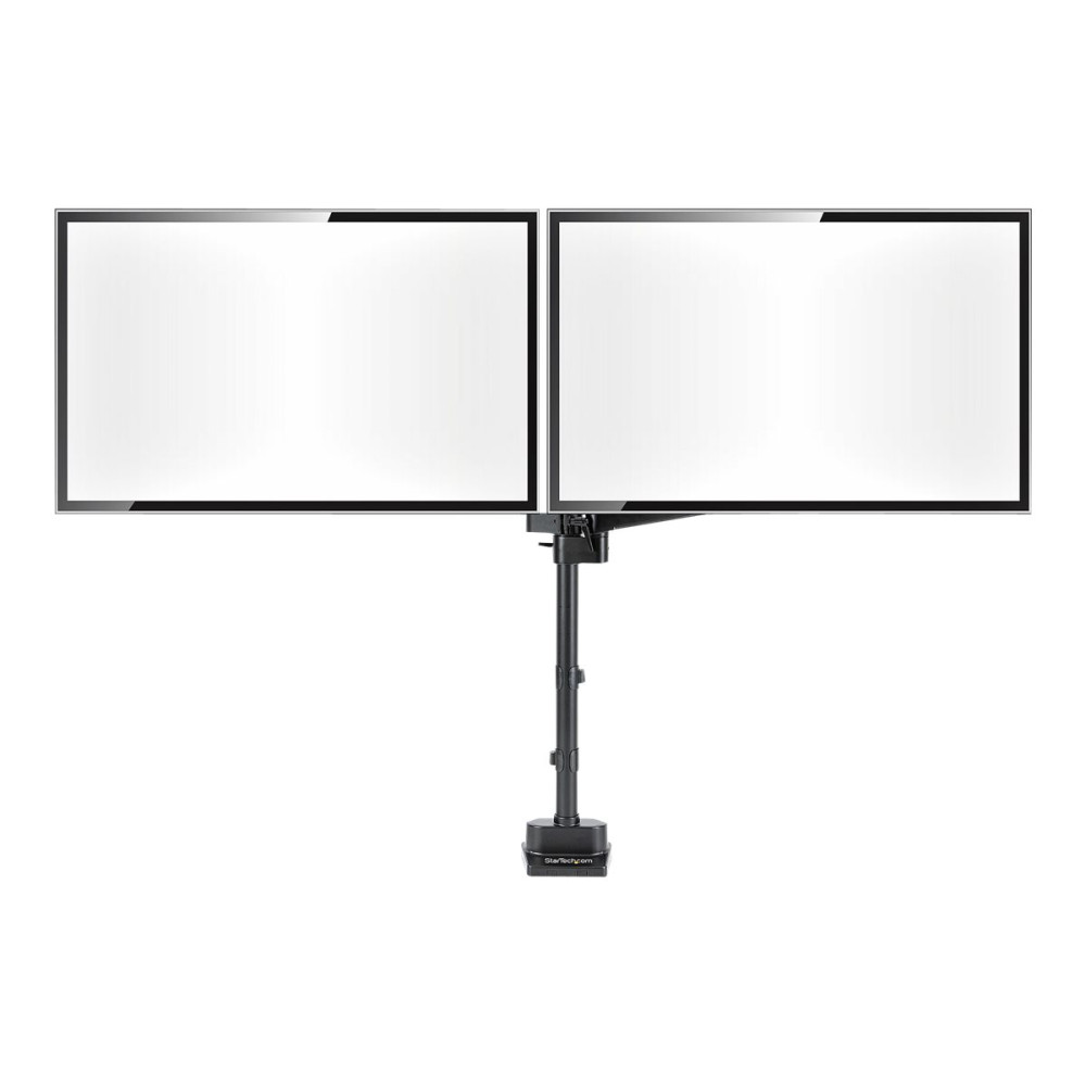 Produktbild för StarTech.com Desk Mount Dual Monitor Arm, Full Motion Monitor Mount for 2x VESA Displays up to 32" (up to 17lb/8kg), Ergonomic Vertical Stackable Arms, Articulating, Height Adjustable - Pole Mount, C-Clamp/Grommet (ARMDUALPIVOT) monteringssats - dubbel ar