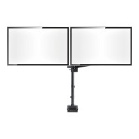 Produktbild för StarTech.com Desk Mount Dual Monitor Arm, Full Motion Monitor Mount for 2x VESA Displays up to 32" (up to 17lb/8kg), Ergonomic Vertical Stackable Arms, Articulating, Height Adjustable - Pole Mount, C-Clamp/Grommet (ARMDUALPIVOT) monteringssats - dubbel ar