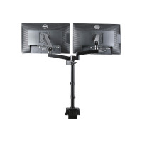 Produktbild för StarTech.com Desk Mount Dual Monitor Arm, Full Motion Monitor Mount for 2x VESA Displays up to 32" (up to 17lb/8kg), Ergonomic Vertical Stackable Arms, Articulating, Height Adjustable - Pole Mount, C-Clamp/Grommet (ARMDUALPIVOT) monteringssats - dubbel ar