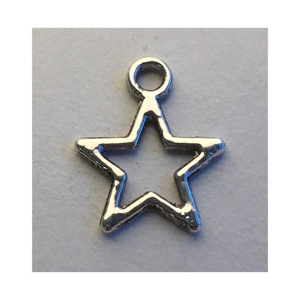 Produktbild för ABC-klubben Hängen FK Stjärnor 30 st Berlock antiksilver 14x11mm
