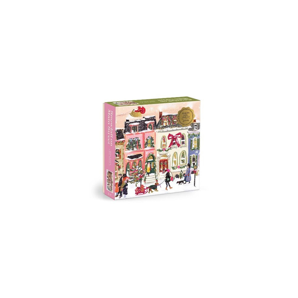 Produktbild för Snowfall on Main Street 1000 Piece Foil Puzzle