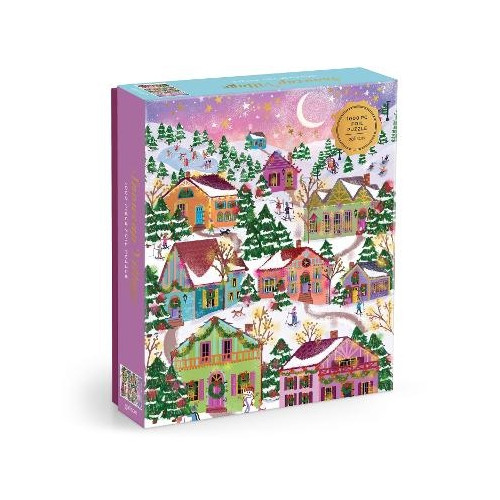 Galison Joy Laforme Snowcap Village 1000 Piece Foil Puzzle