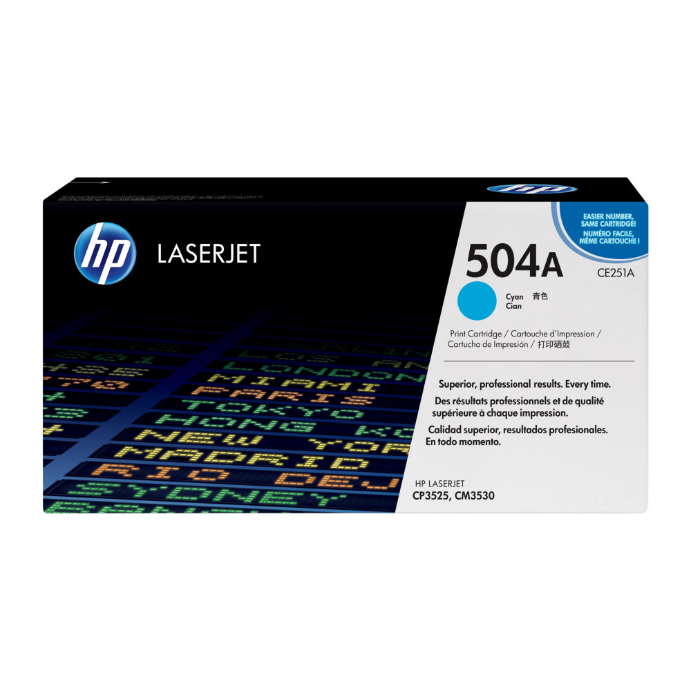 Produktbild för HP 504A - cyan - original - LaserJet - tonerkassett (CE251A)