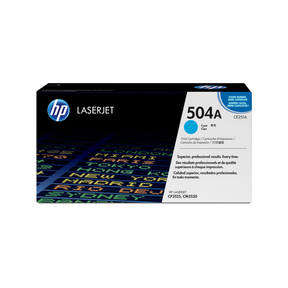 Produktbild för HP 504A - cyan - original - LaserJet - tonerkassett (CE251A)