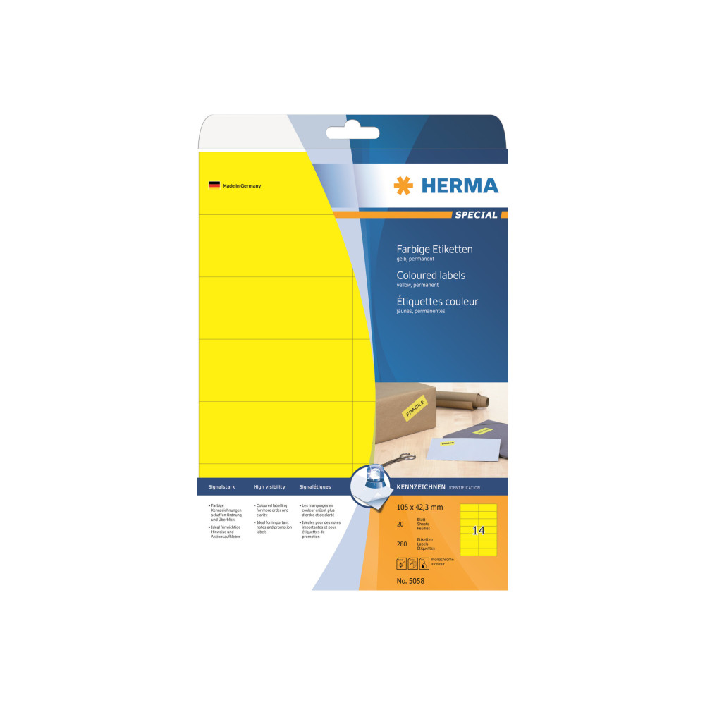 Produktbild för HERMA Special - etiketter - matt - 280 etikett (er) - 105 x 42.3 mm