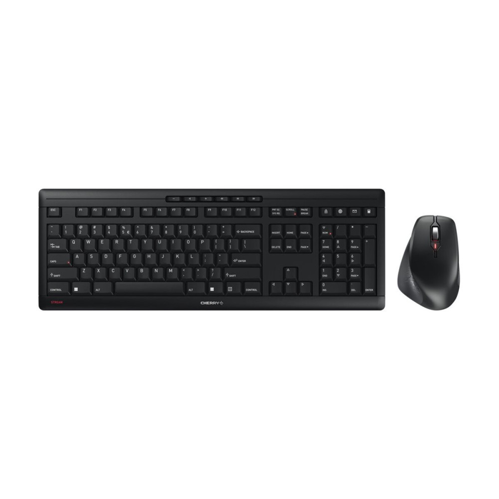 Produktbild för CHERRY STREAM DESKTOP COMFORT - sats med tangentbord och mus - 100% full size - QWERTY - USA/Europa - gråsvart Inmatningsenhet
