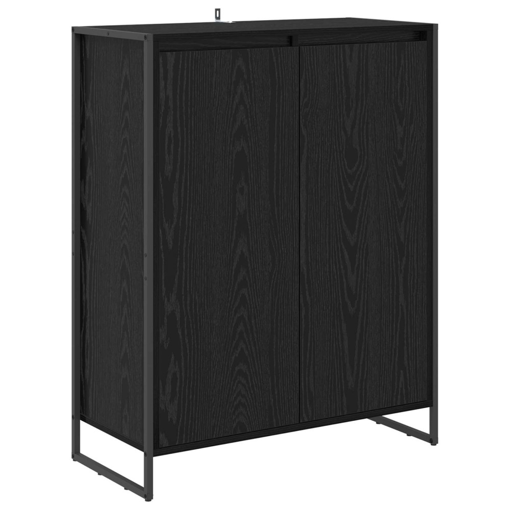 Produktbild för Skoskåp med lagring Svart Ek 79 x 36 x 100 cm Konstruerat trä