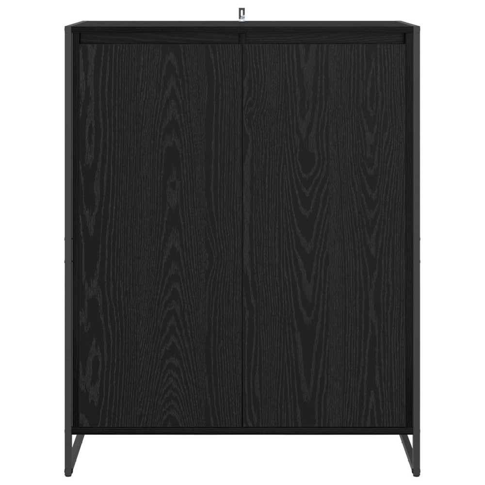 Produktbild för Skoskåp med lagring Svart Ek 79 x 36 x 100 cm Konstruerat trä
