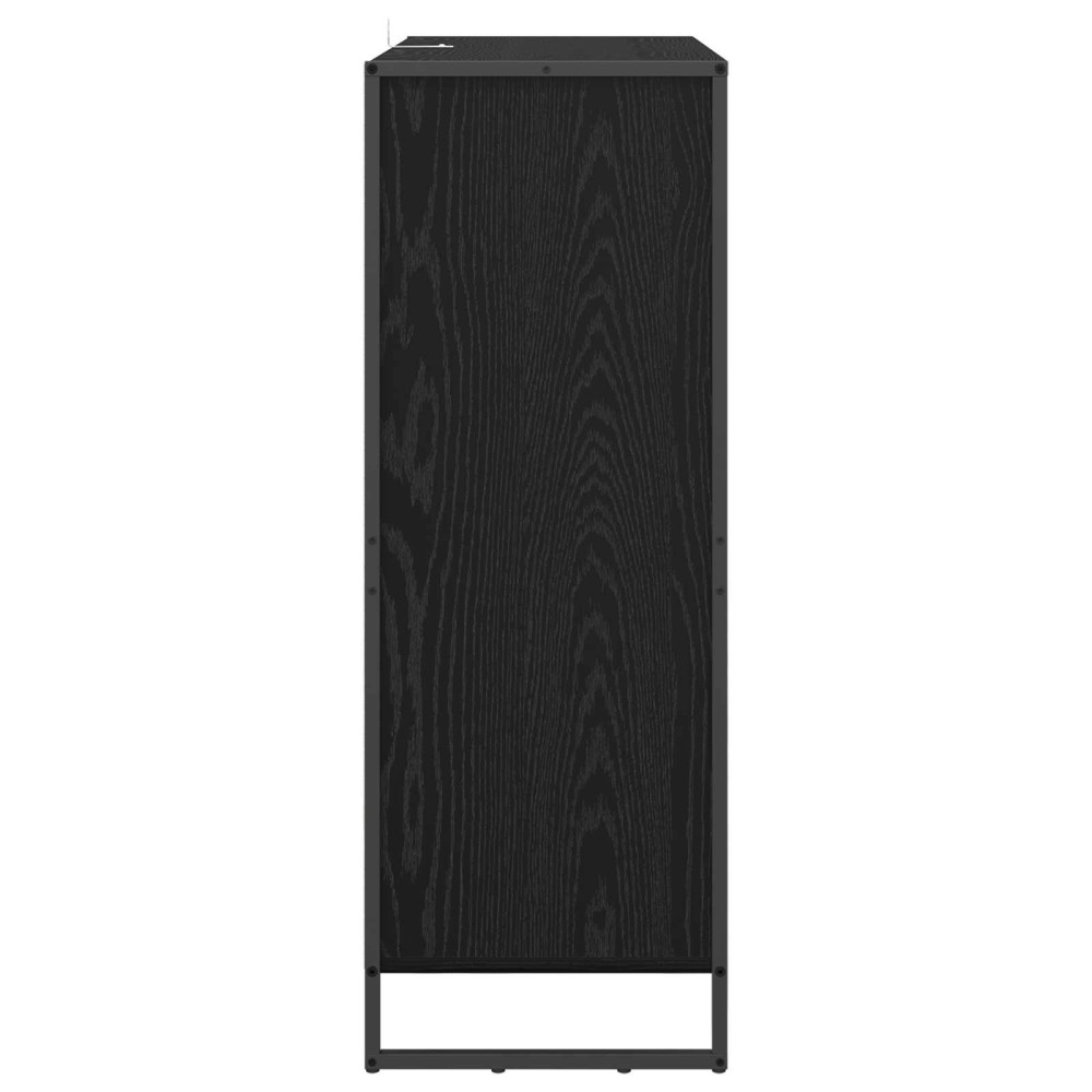 Produktbild för Skoskåp med lagring Svart Ek 79 x 36 x 100 cm Konstruerat trä
