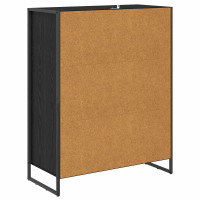 Produktbild för Skoskåp med lagring Svart Ek 79 x 36 x 100 cm Konstruerat trä