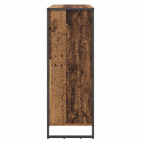 Produktbild för Skoskåp med dörr Gammalt trä 79 x 36 x 100 cm Konstruerat trä