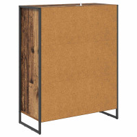 Produktbild för Skoskåp med dörr Gammalt trä 79 x 36 x 100 cm Konstruerat trä