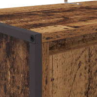 Produktbild för Skoskåp med dörr Gammalt trä 79 x 36 x 100 cm Konstruerat trä