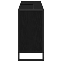 Produktbild för Badrumsskåp med dörr Svart Ek 90 x 30 x 60 cm Konstruerat trä