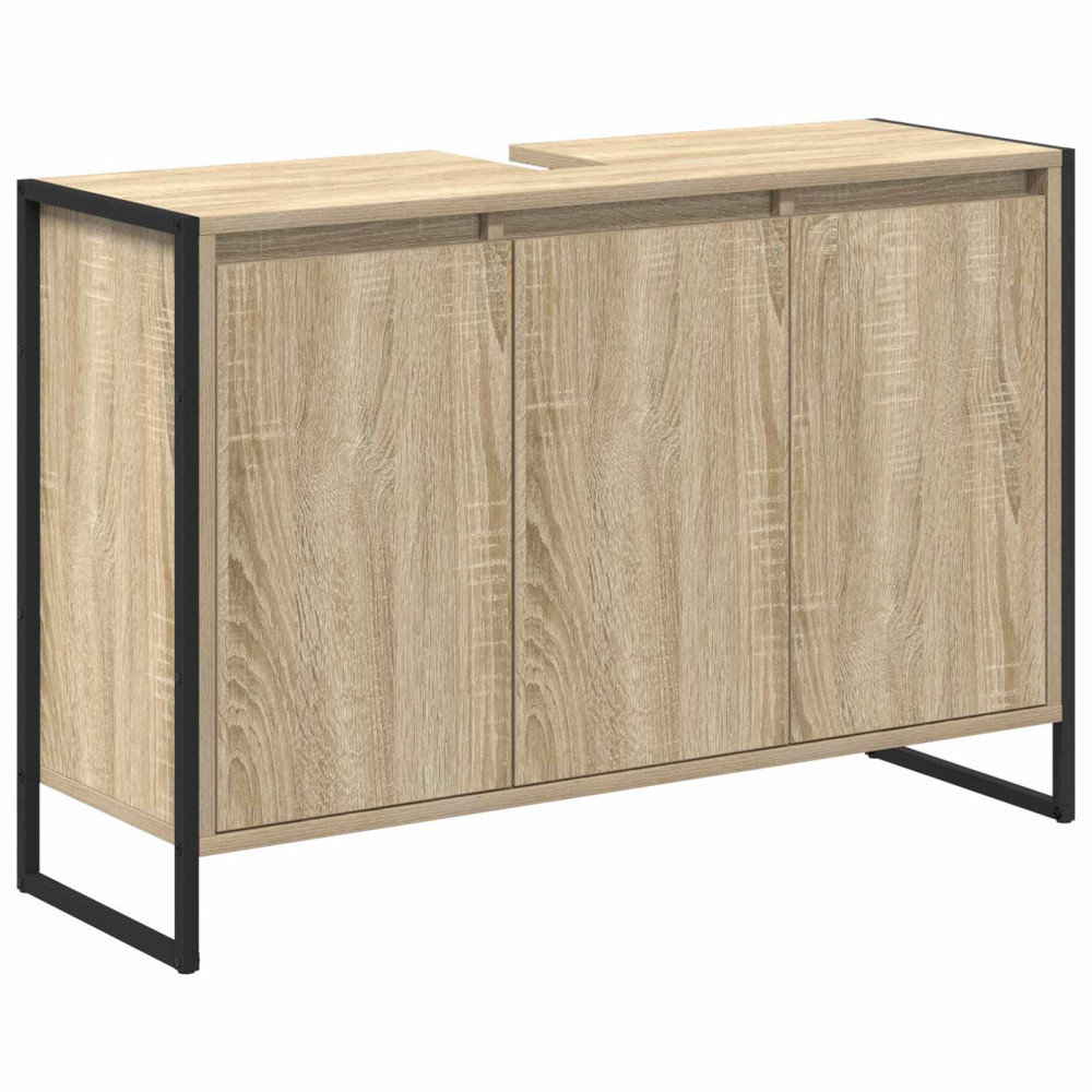 Produktbild för Badrumsskåp med lagring Sonoma 90 x 30 x 60 cm Konstruerat trä