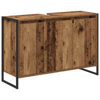 Produktbild för Badrumsskåp Gammalt trä 90 x 30 x 60 cm Konstruerat trä