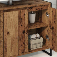 Produktbild för Badrumsskåp Gammalt trä 90 x 30 x 60 cm Konstruerat trä