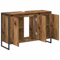 Produktbild för Badrumsskåp Gammalt trä 90 x 30 x 60 cm Konstruerat trä
