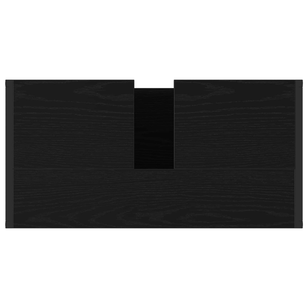 Produktbild för Badrumsskåp med dörr Svart Ek 60 x 30 x 60 cm Konstruerat trä