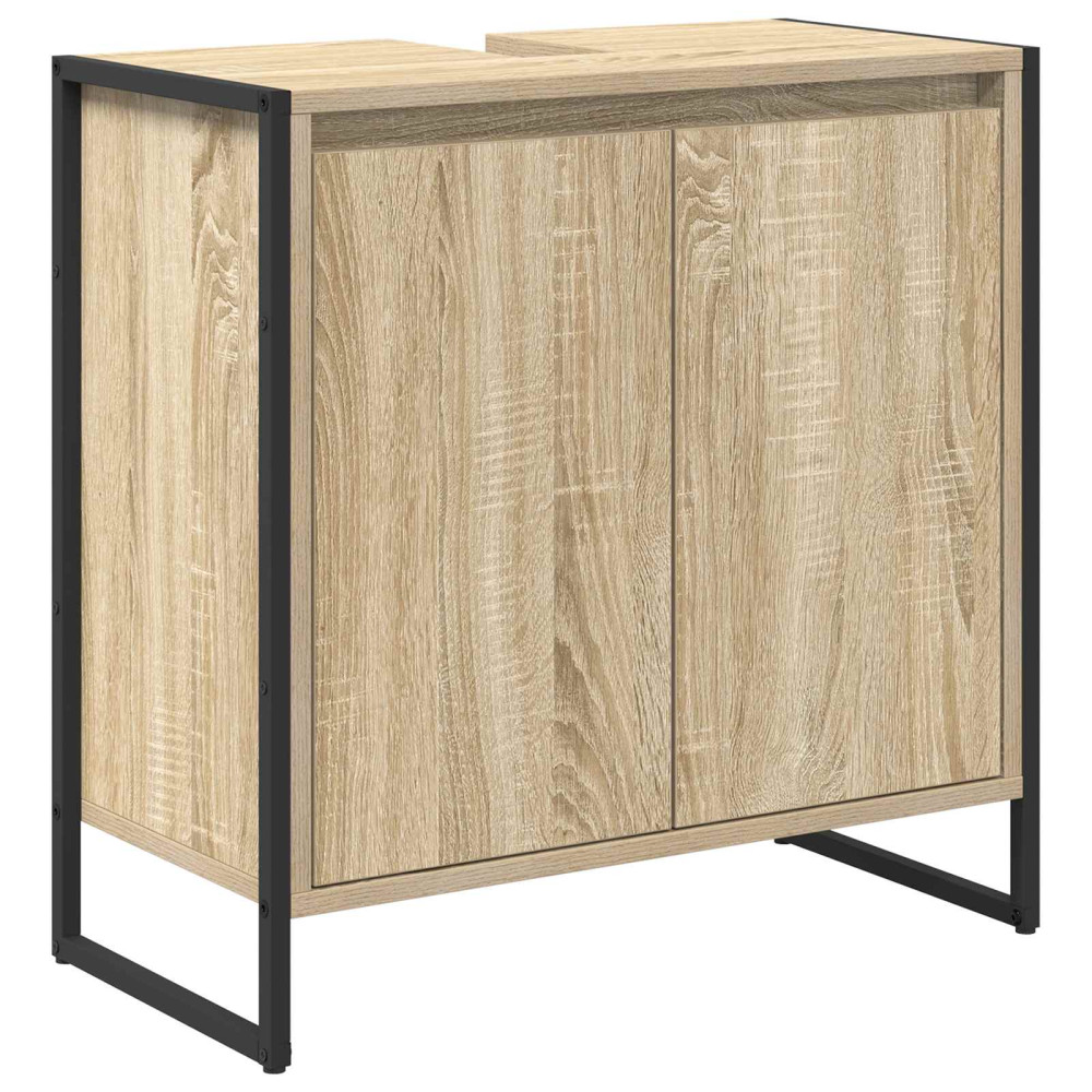 Produktbild för Badrumsskåp med lagring Sonoma 60 x 30 x 60 cm Konstruerat trä