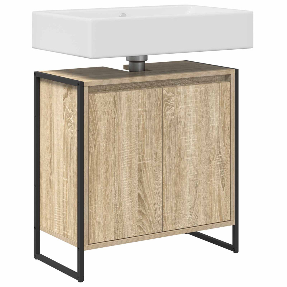 Produktbild för Badrumsskåp med lagring Sonoma 60 x 30 x 60 cm Konstruerat trä