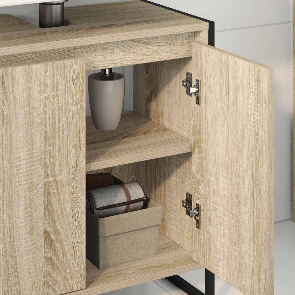 Produktbild för Badrumsskåp med lagring Sonoma 60 x 30 x 60 cm Konstruerat trä