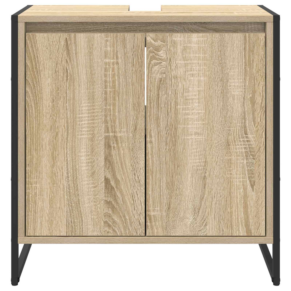 Produktbild för Badrumsskåp med lagring Sonoma 60 x 30 x 60 cm Konstruerat trä