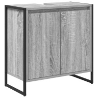 Produktbild för Badrumsskåp med dörr Grå Sonoma 60 x 30 x 60 cm Konstruerat trä