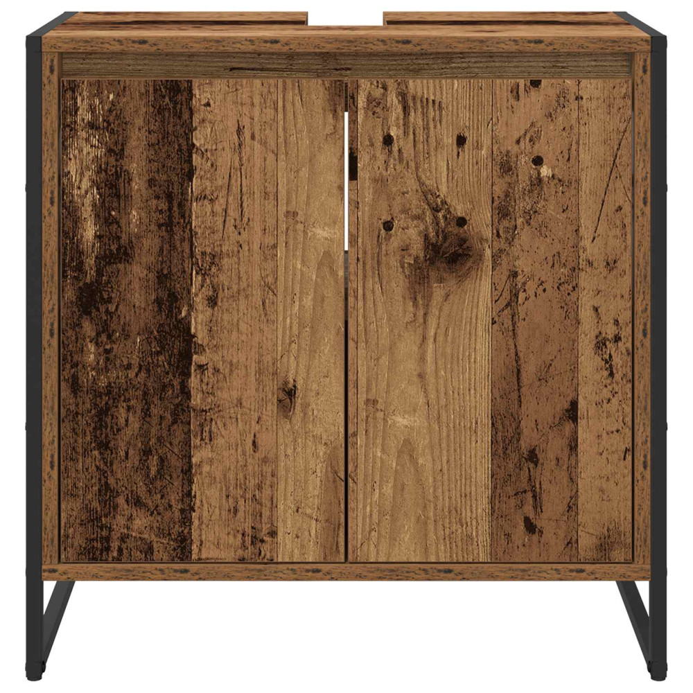 Produktbild för Badrumsskåp Gammalt trä 60 x 30 x 60 cm Konstruerat trä