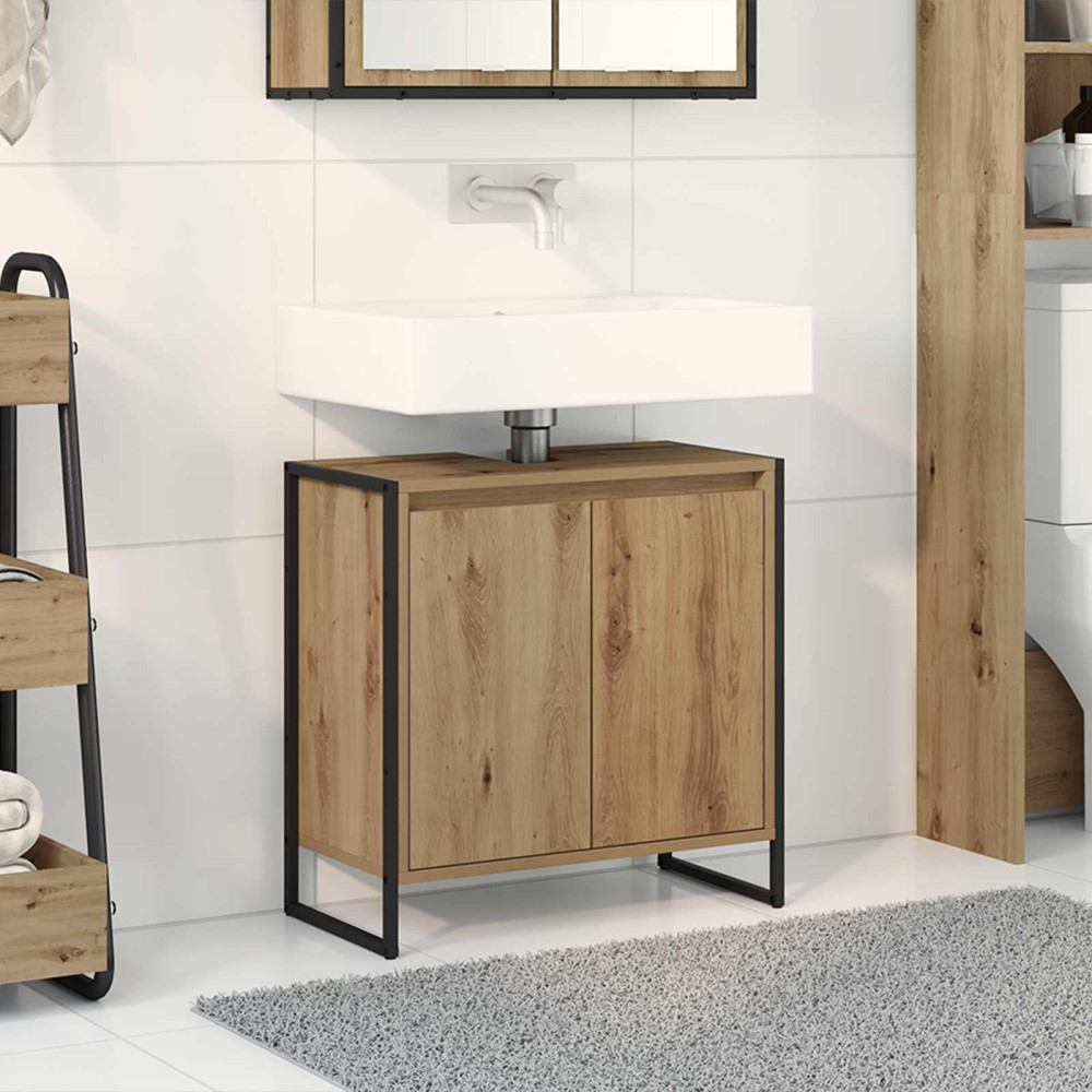 Produktbild för Badrumsskåp med dörr Artisan Ek 60 x 30 x 60 cm Konstruerat trä