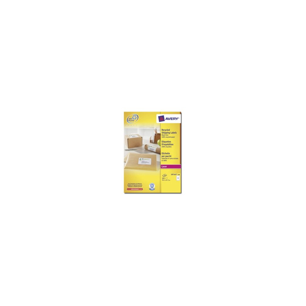 Produktbild för Avery QuickPEEL Recycled Labels - adresslappar - 800 etikett (er) - 67.7 x 99.1 mm