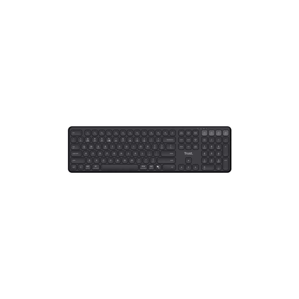 Produktbild för Trust Vaiya - tangentbord - fleranvändarenhet full size - QWERTY - amerikansk - svart Inmatningsenhet