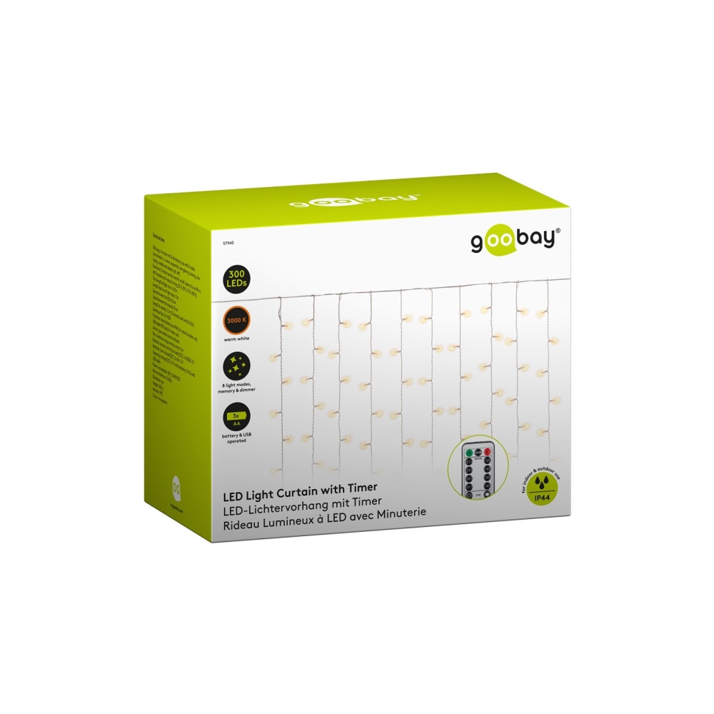 Produktbild för Goobay 57943, Fairy lights, Transparent, Polyvinylklorid (PV...