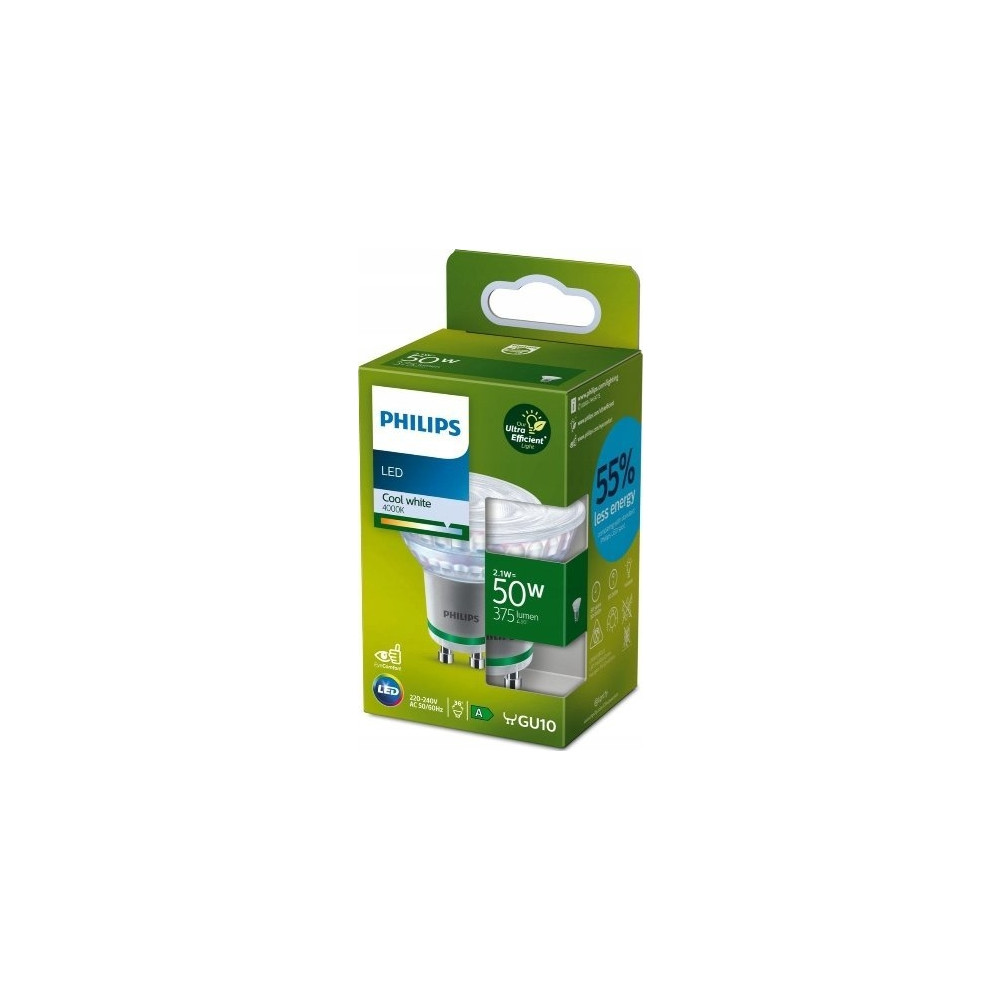 Produktbild för Philips LED Classic - LED-spotlight - form: PAR16 - klar finish - GU10 - 2.1 W - neutralt vitt ljus - 4000 K