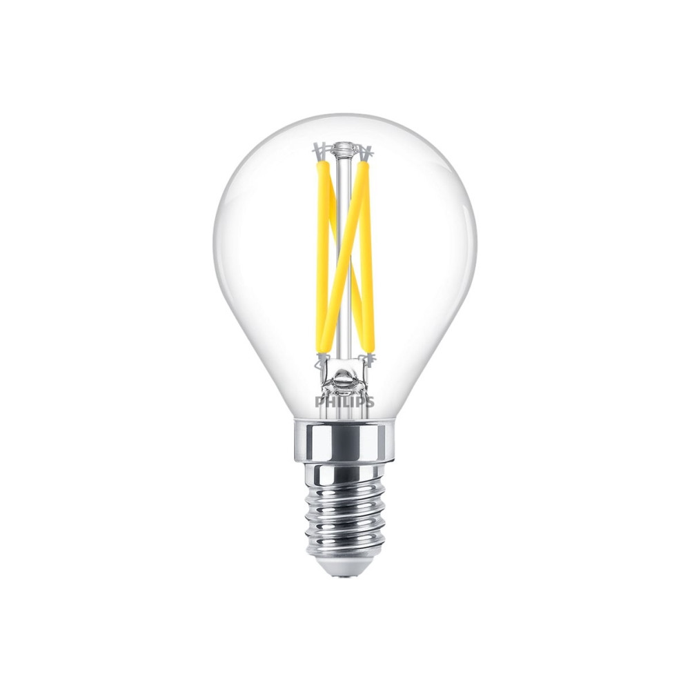 Produktbild för Philips - LED-glödlampa med filament - form: P45 - klar finish - E14 - 2.5 W - varmt vitt ljus - 2200-2700 K