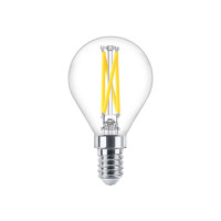 Produktbild för Philips - LED-glödlampa med filament - form: P45 - klar finish - E14 - 2.5 W - varmt vitt ljus - 2200-2700 K