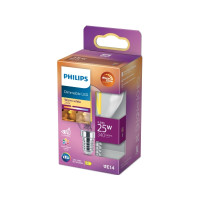 Produktbild för Philips - LED-glödlampa med filament - form: P45 - klar finish - E14 - 2.5 W - varmt vitt ljus - 2200-2700 K