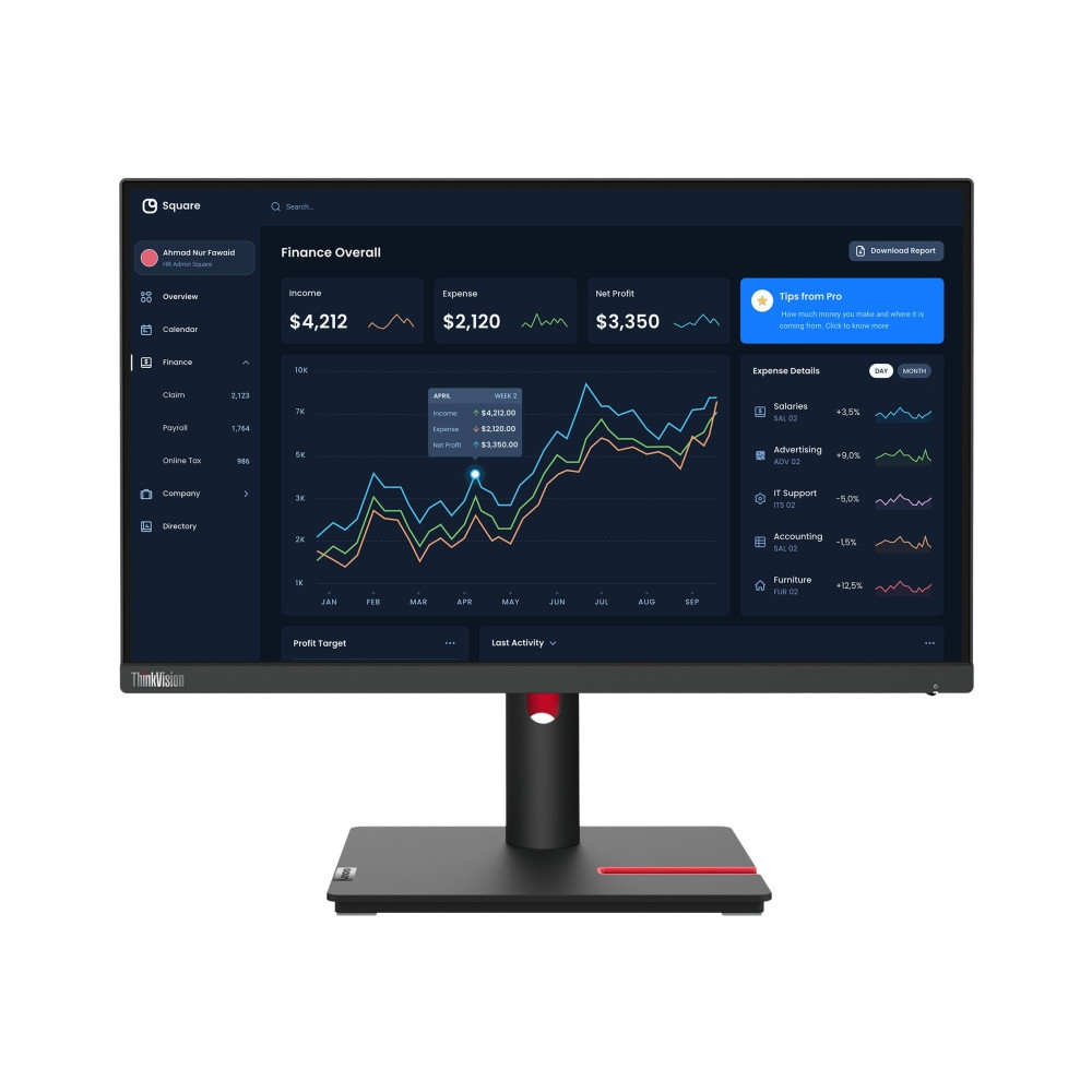 Produktbild för Lenovo ThinkVision T22i-30 - LED-skärm - Full HD (1080p) - 22"